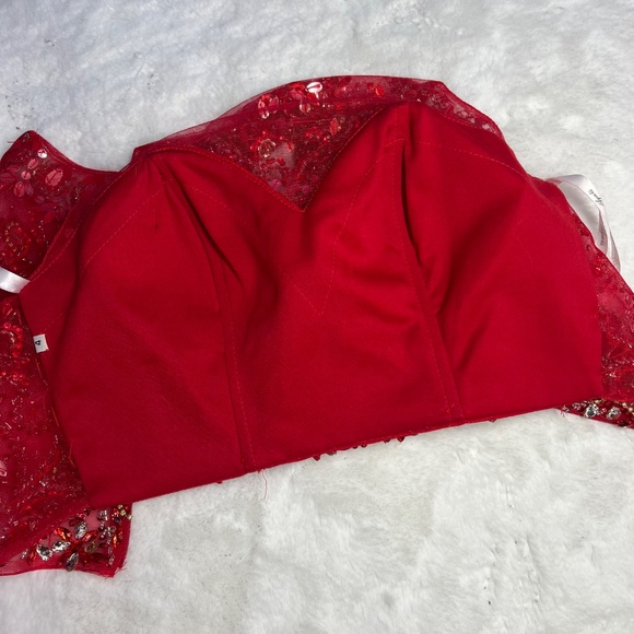 👗❤️|•SPARKLE•| Red Sequin Formal Gown Size 4 Evening Dress - Picture 10 of 11